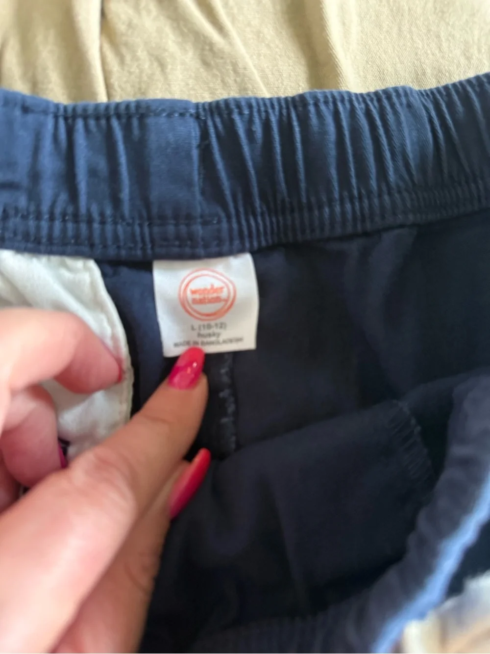 2 listings for $30 sale: 3 pair wonder nation pants 2 khaki , 1 navy blue
